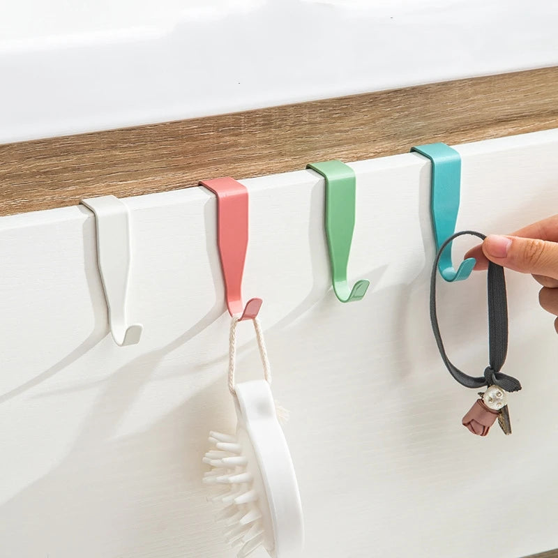 Punch-Free Cabinet Door Hook – Metal Towel & Coat Hanger