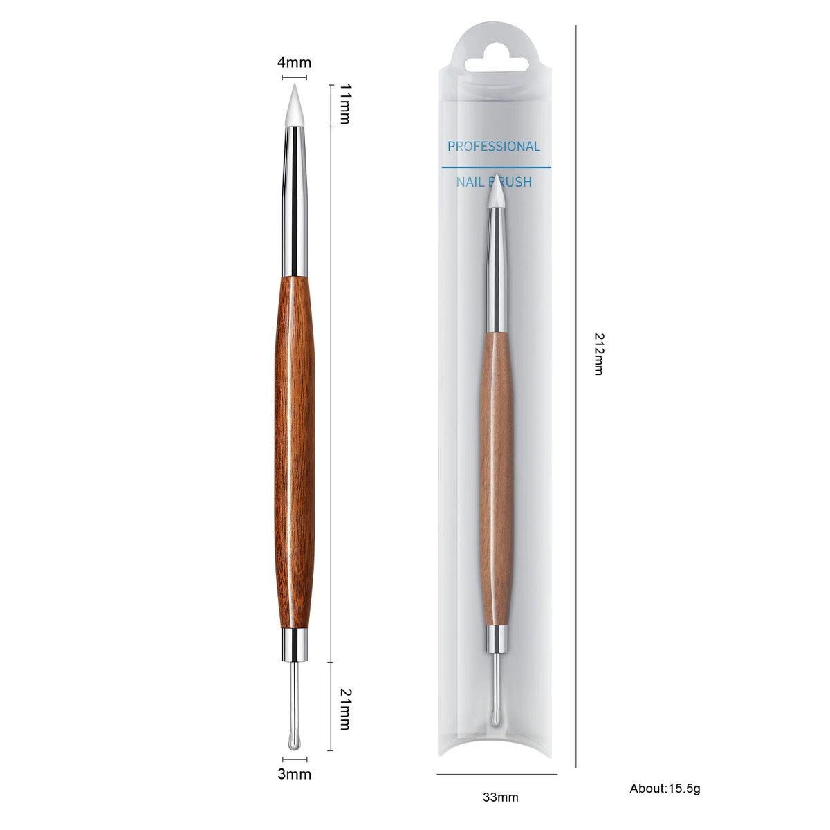 Dual-End Nail Art Carving Pen – Gel Sculpting & Mixing Tool