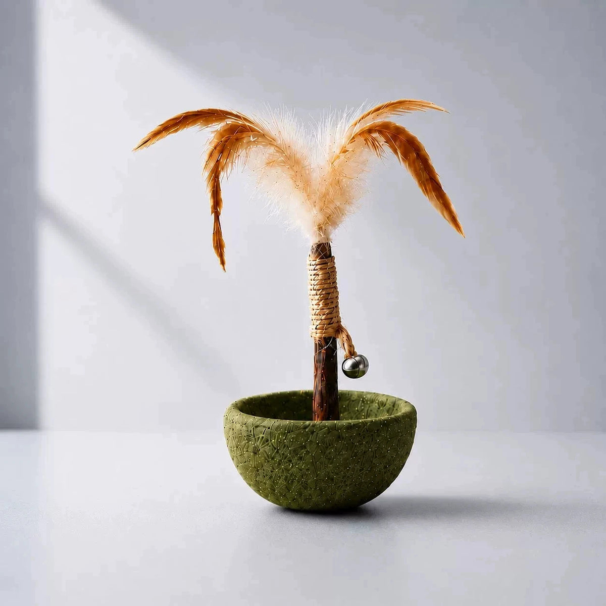 Catnip Tumbler Cat Toy – Feather Teaser, Bell & Silvervine