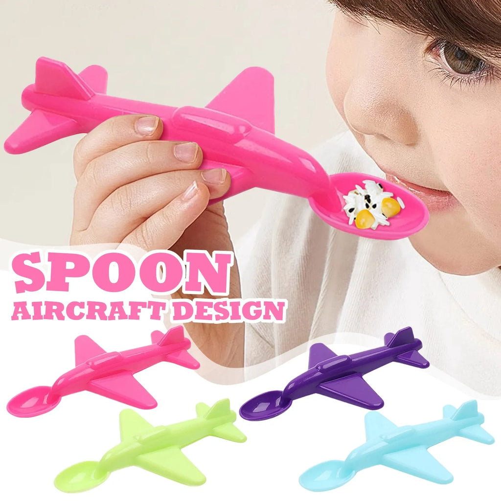 Airplane Baby Feeding Spoon – Safe Silicone Toddler Cutlery