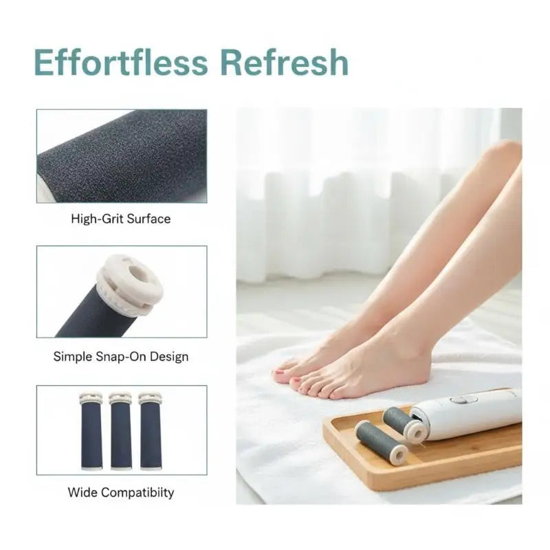 4-Pack Electric Foot File Replacement Rollers – Dual Grit