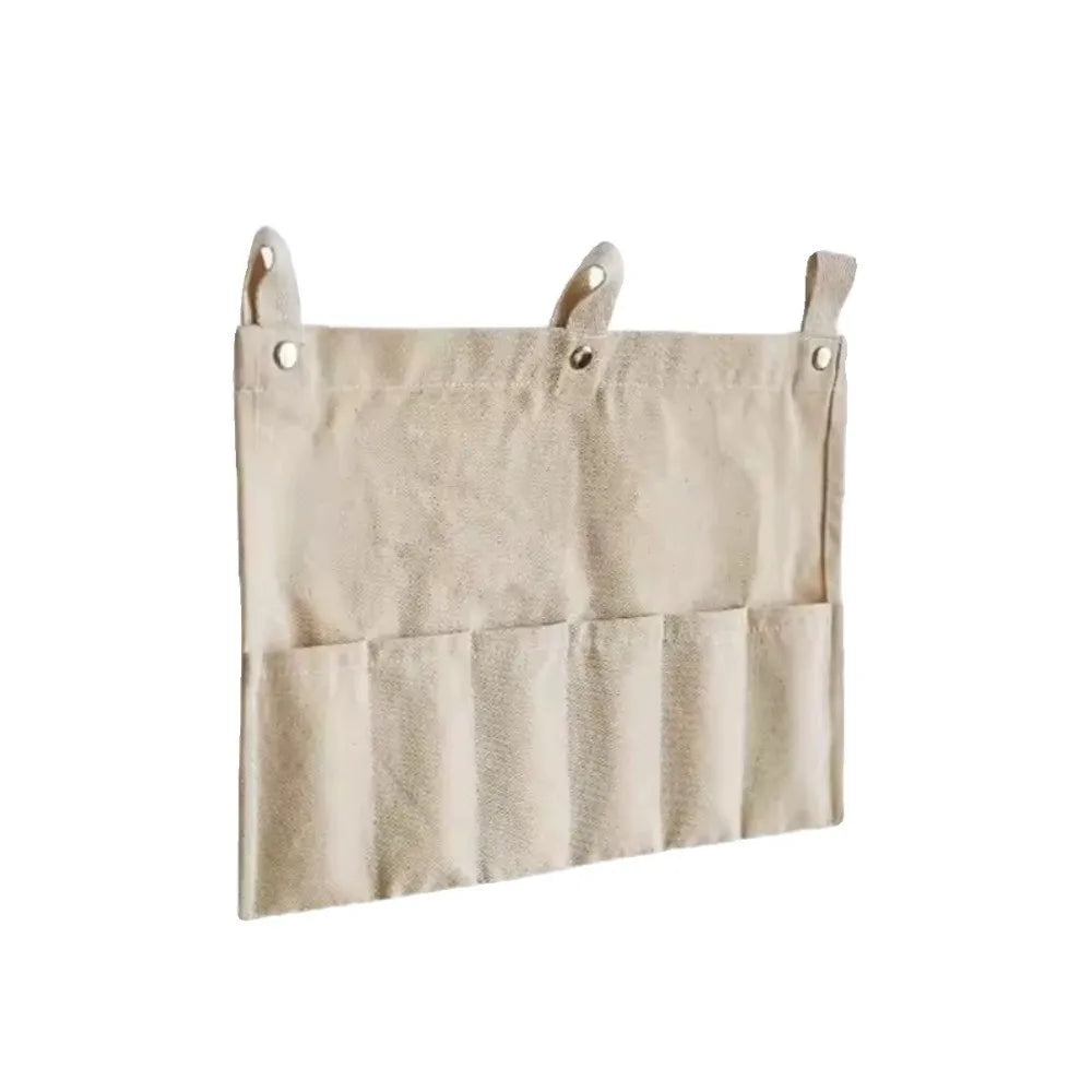 Wall Mounted Multi-Pocket Cotton Fabric Hanging Storage Bag
