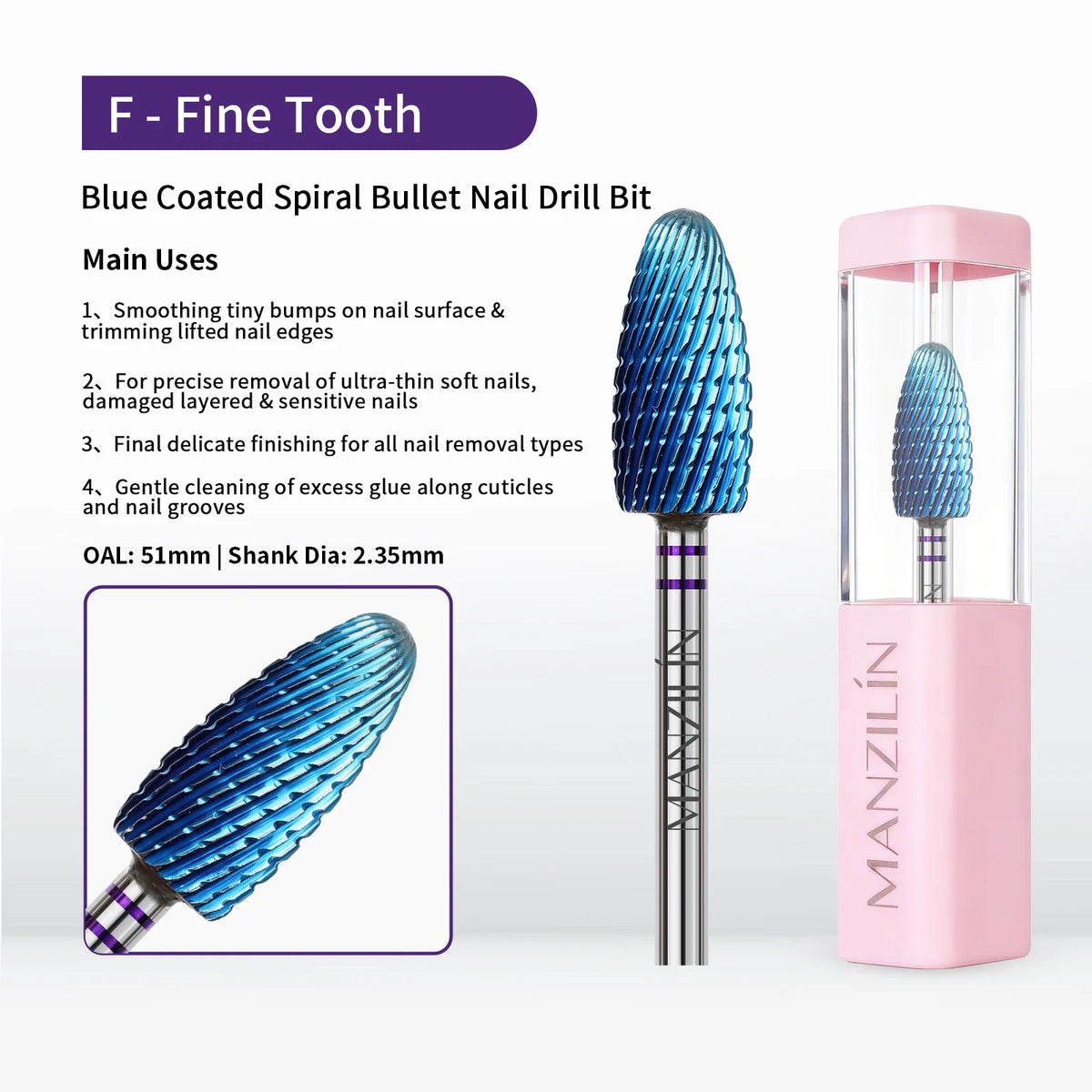 Tungsten Carbide Titanium Nail Drill Bit – Gel & Acrylic Remover