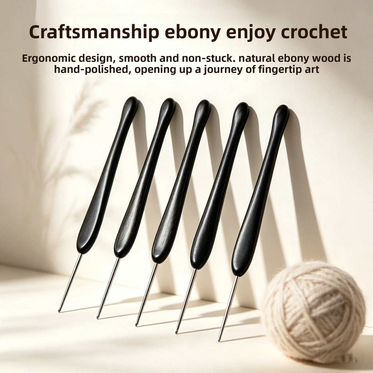 Sandalwood Handle Crochet Hook – Polished Steel Knitting Needle