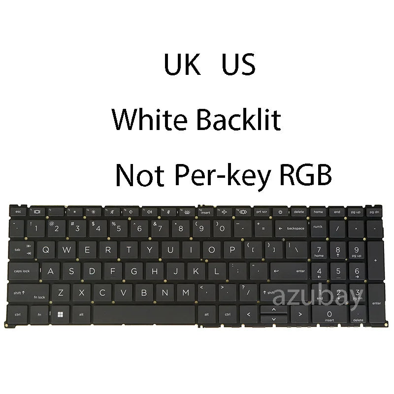 White Backlit Keyboard for HP ZBook Fury 16 G9 G10 G11 US UK