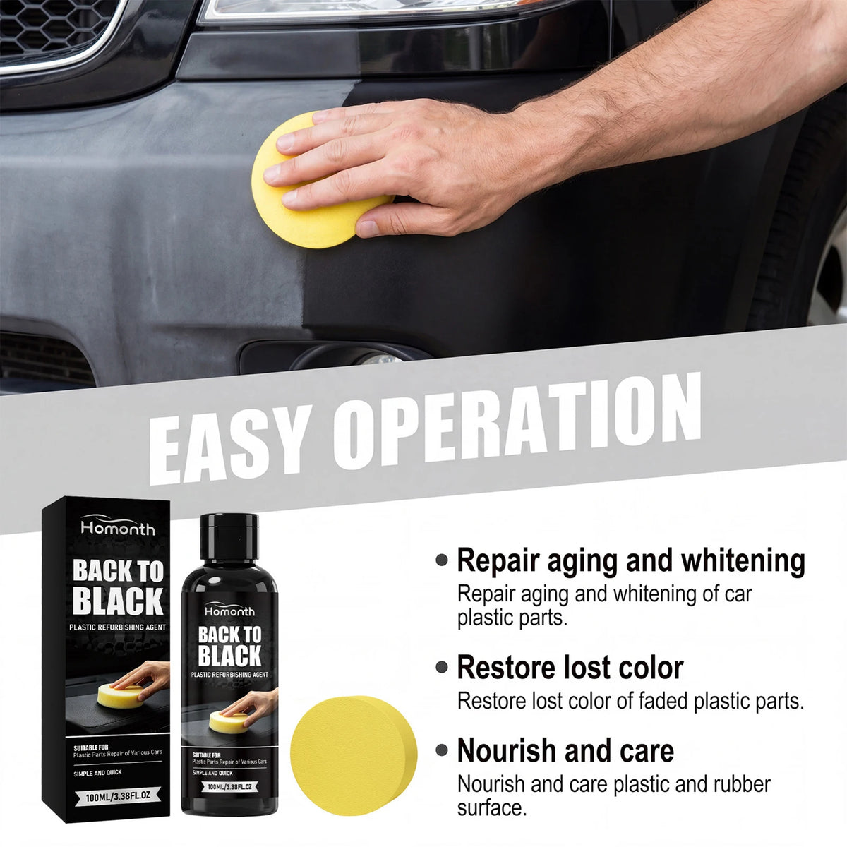 VIBE Nano Car Plastic Restorer Trim Polish UV Protection 250ml