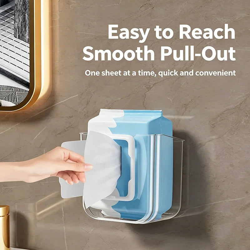 No-Drill Wall Mounted Tissue Box & Wet Wipes Holder