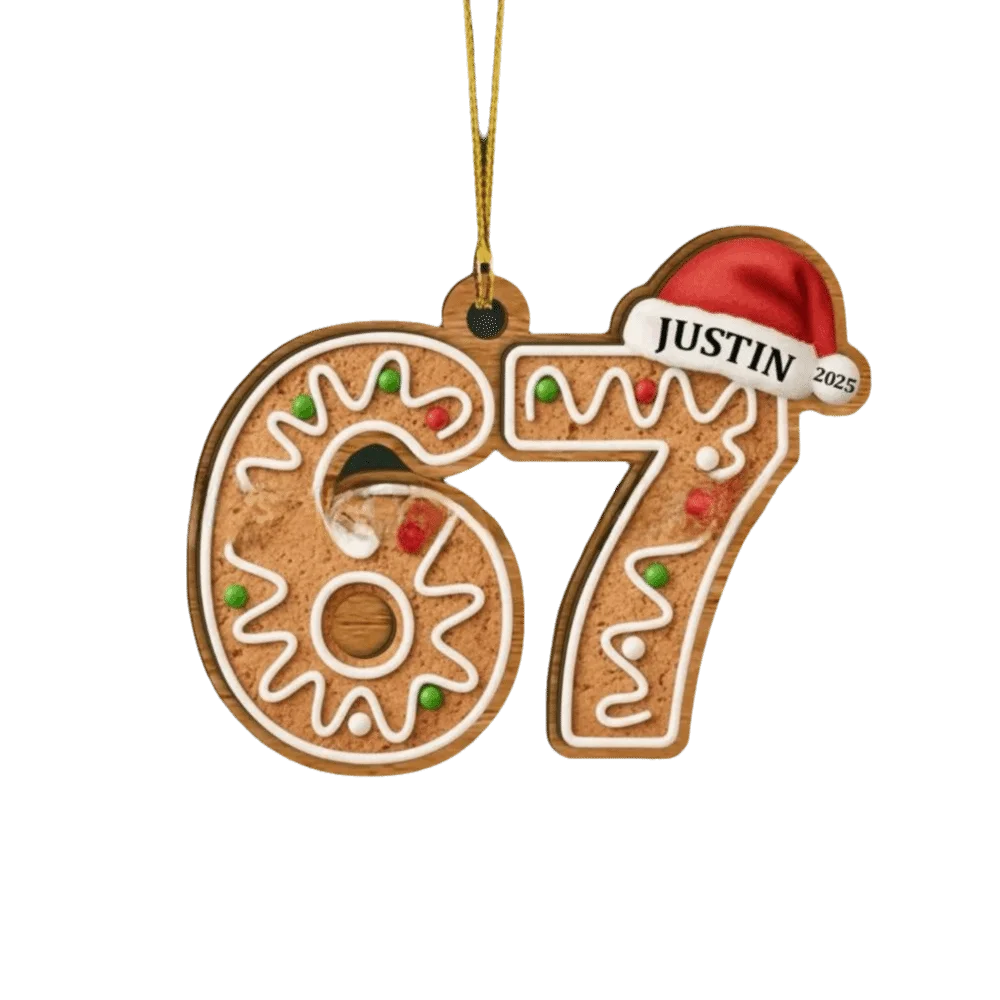 Funny Santa Six Seven Meme Acrylic Christmas Tree Ornament