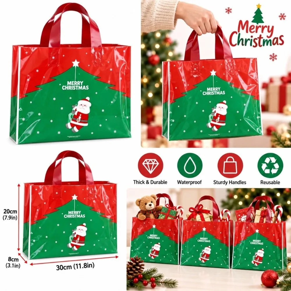 50-Pack Christmas Gift Bags 30x20cm | Holiday Tote Bags