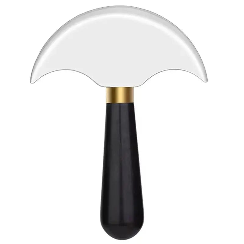 Round Blade Leather Skiving Knife Wood Handle DIY Craft Cutter