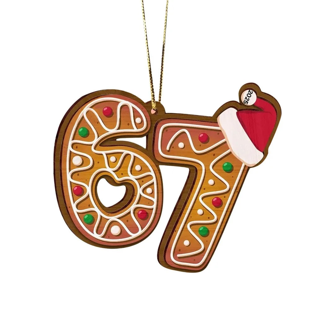 Funny Santa Six Seven Meme Acrylic Christmas Tree Ornament