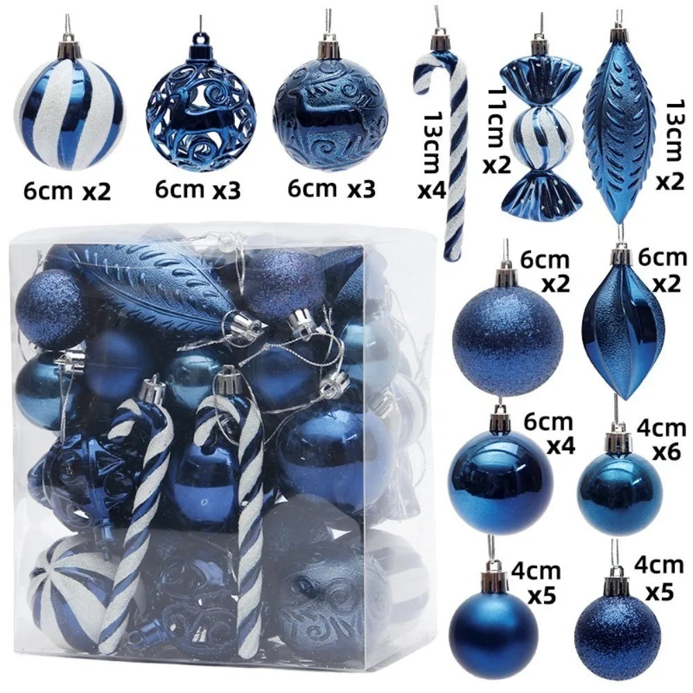 40PCS Shatterproof Christmas Ball Ornaments – Candy Cane Design
