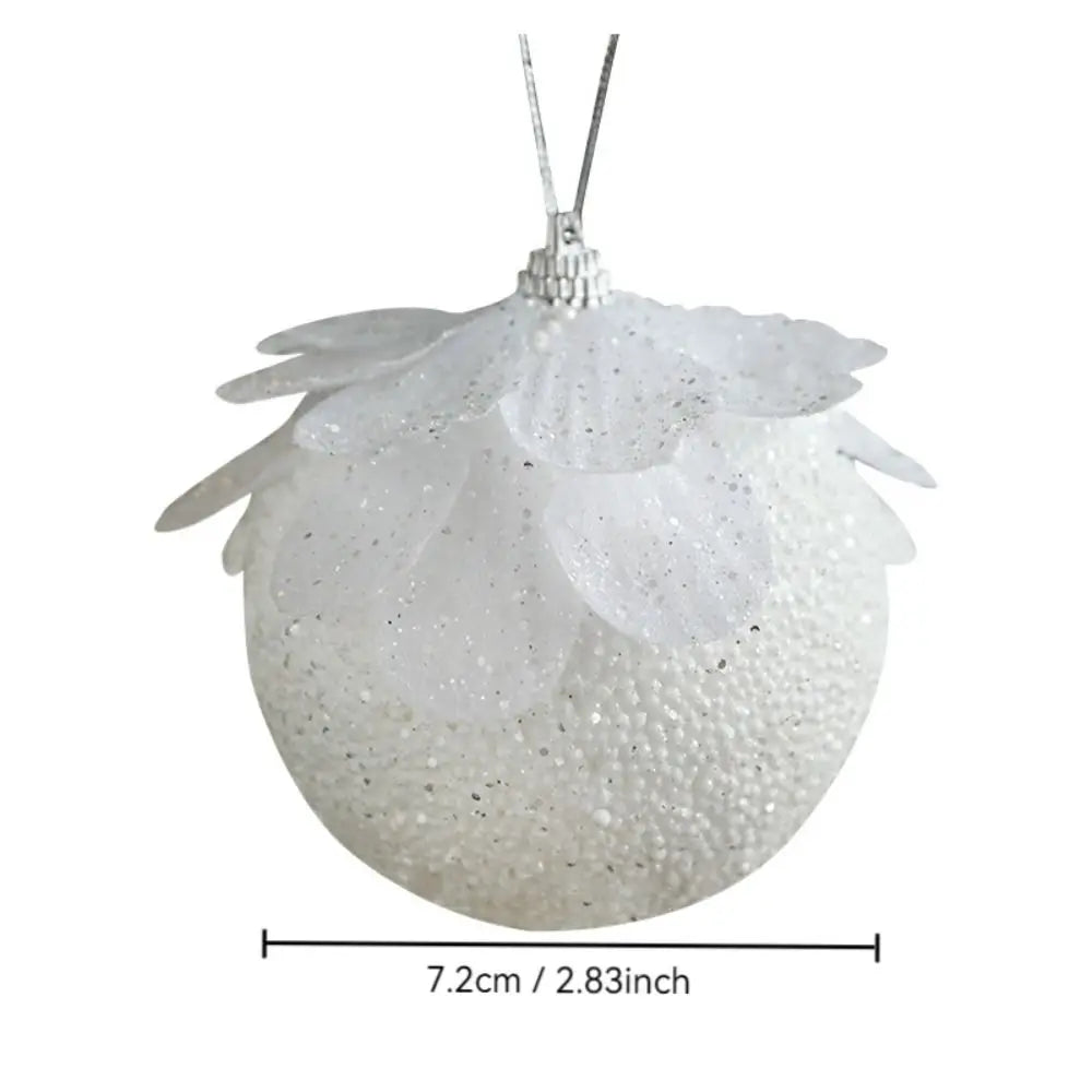 White Petal Foam Christmas Ball Ornament | Xmas Tree Décor