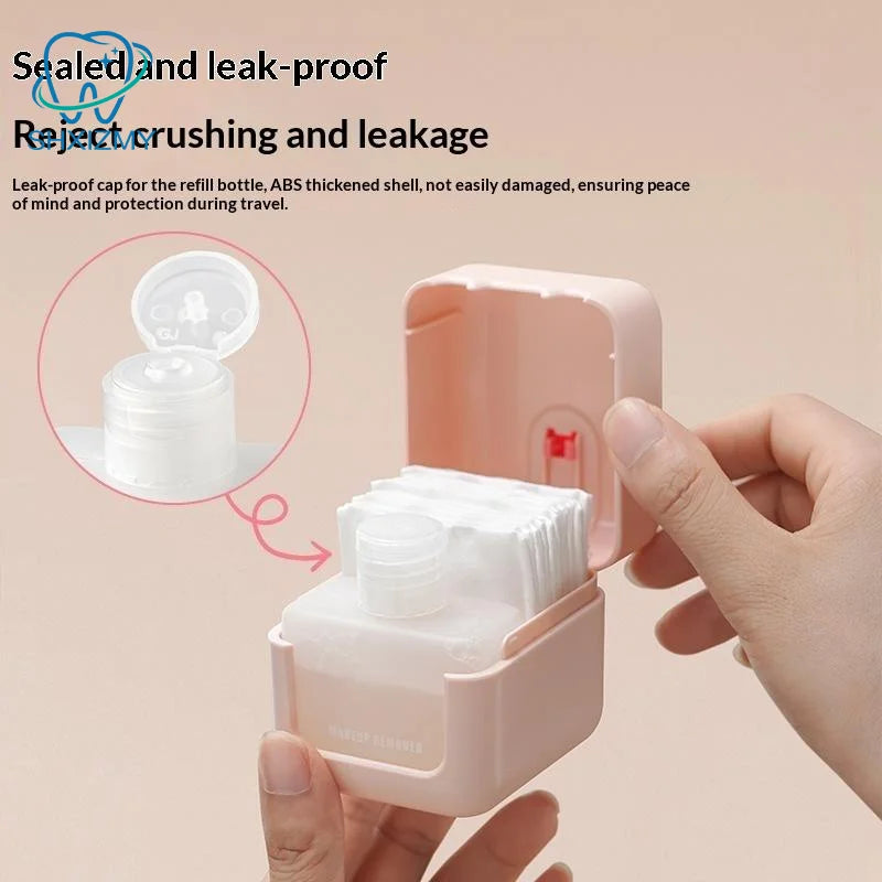 Travel Makeup Remover Case – Leak-Proof Cotton Pad Storage Box