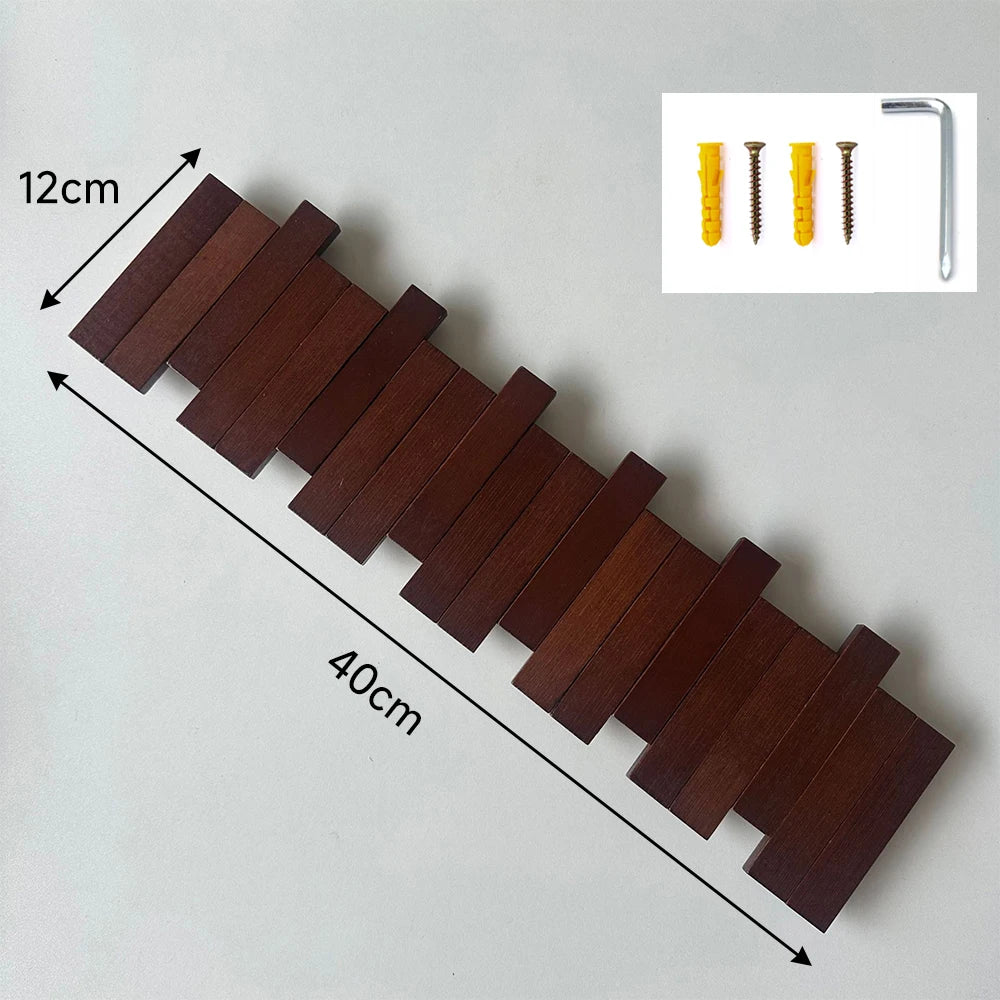 Wall Mounted Wooden Coat Rack – 4 or 6 Foldable Hooks