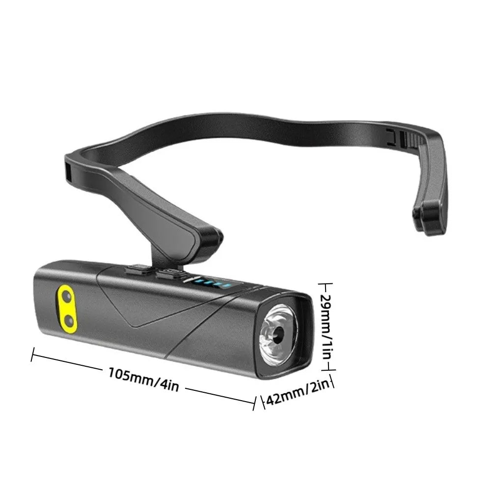 Ear-Mount LED Headlamp Detachable Flashlight USB-C Sensor