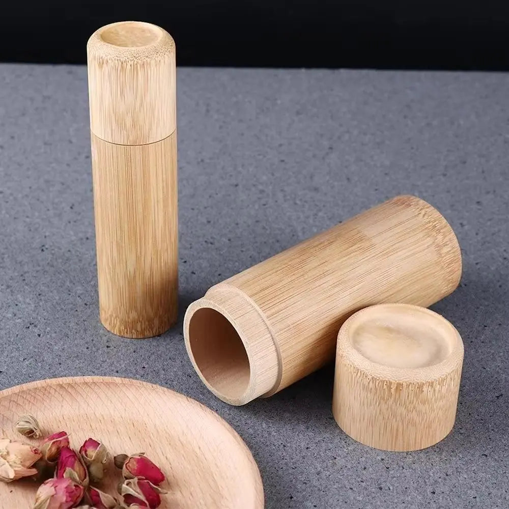 Natural Bamboo Tea Canister with Lid – Eco Spice Storage Jar