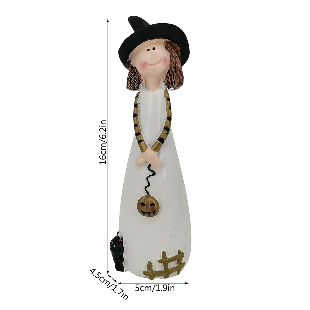 Witch Girl Figurine Set – Halloween Tabletop Decoration
