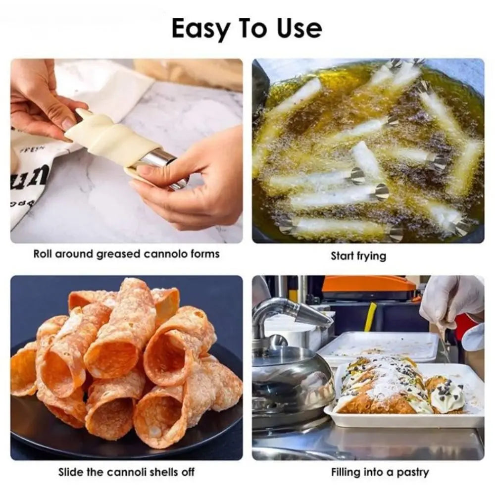 Stainless Steel Cream Horn Molds – Reusable Cannoli Tubes
