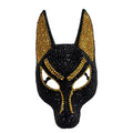 Rhinestone Wolf Head Masquerade Mask | Sparkly Half Face