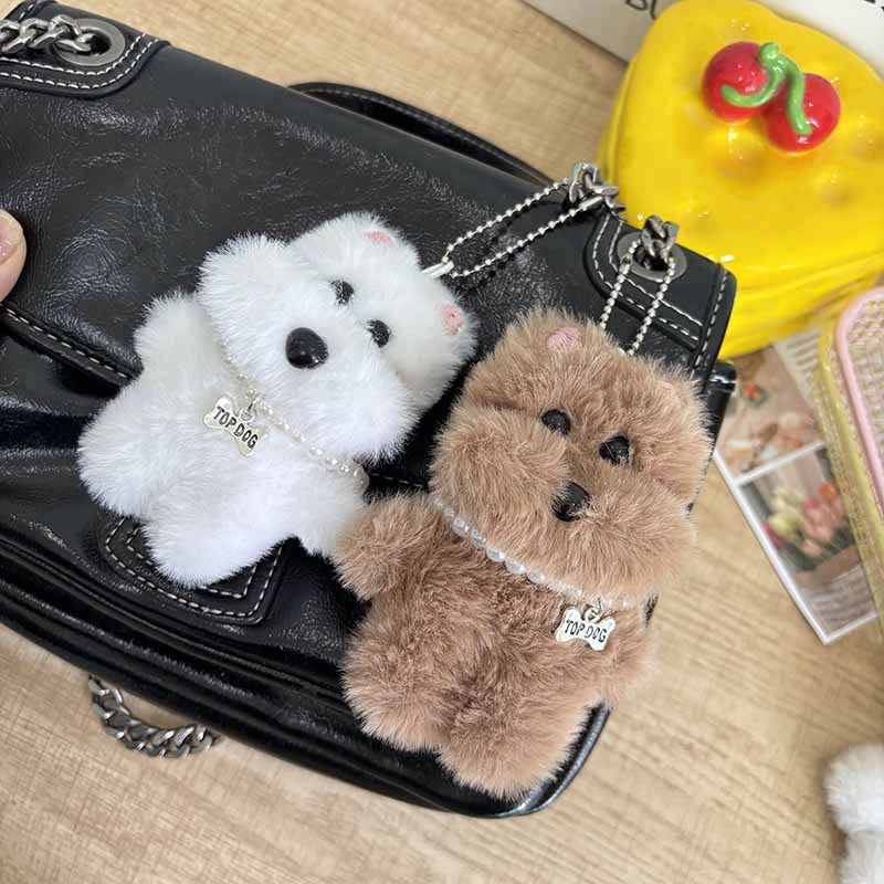 Kawaii West Highland Terrier Plush Keychain – Cute Puppy Bag Charm
