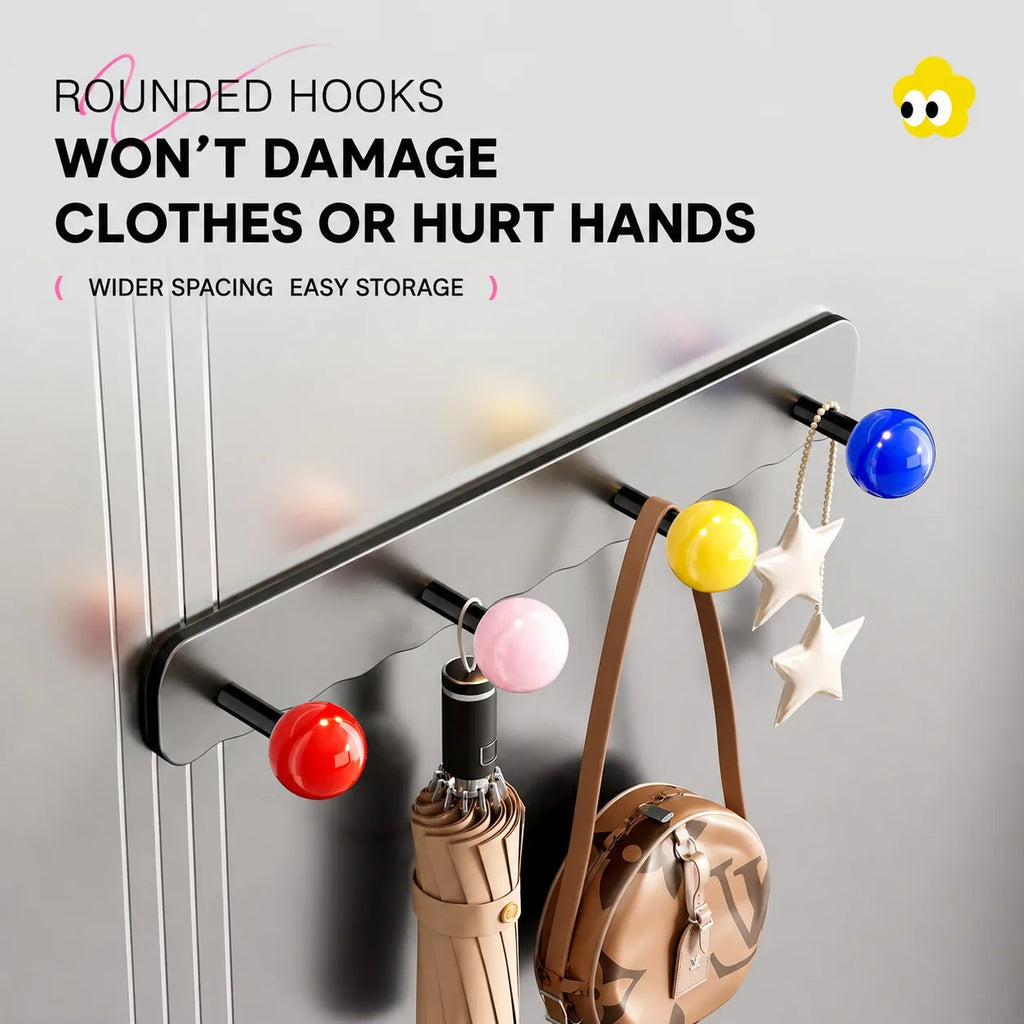 Magnetic Door Organizer Rack – 6 Hooks, No Drilling | VIBE