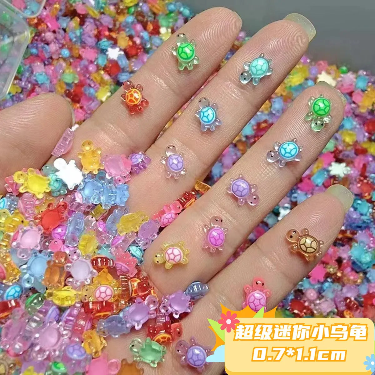 50pcs Kawaii Turtle 3D Flatback Resin Nail Art Charms DIY