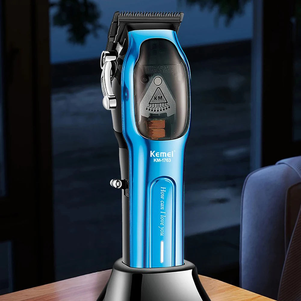 Kemei KM-1763 Cordless Hair Clipper 9000RPM Magnetic Motor