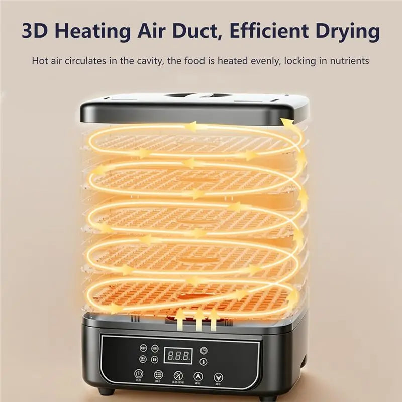 5-Tier Food Dehydrator – Adjustable Timer & Temperature | VIBE