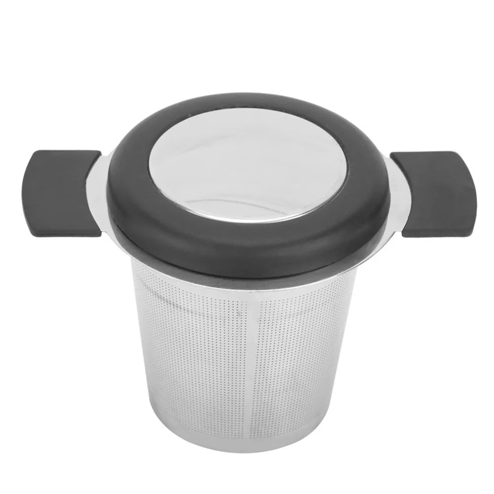Stainless Steel Tea Infuser Cup with Fine Mesh & Silicone Lid