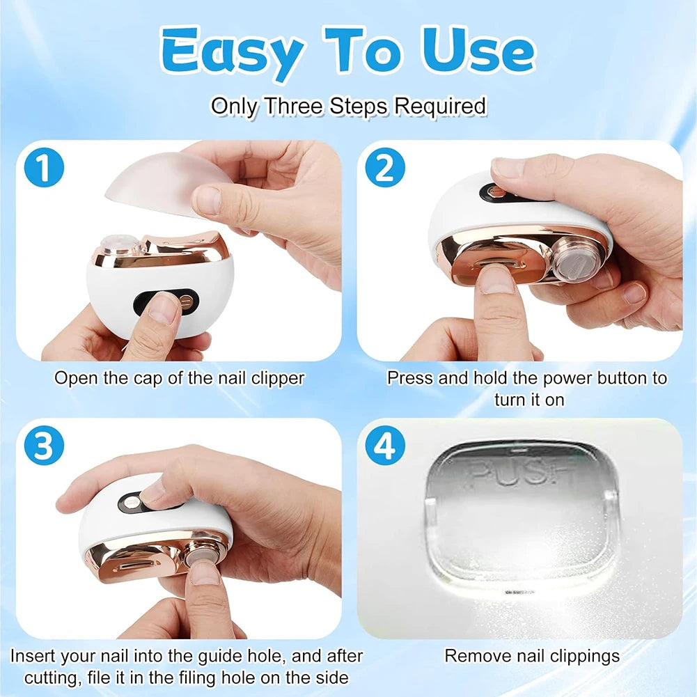 VIBE Electric Nail Clipper & Grinder – USB Rechargeable 2-in-1