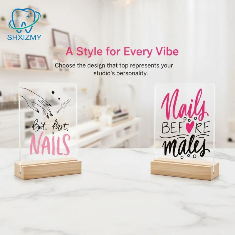 "But First, Nails" Acrylic Desk Sign – Nail Salon Decor