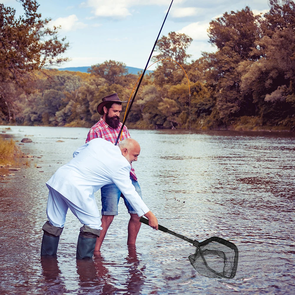 Floating Fishing Landing Net – Rubber Coated Telescoping Handle