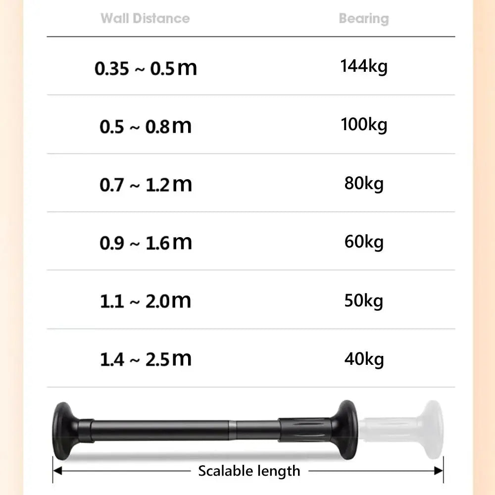 Adjustable Telescopic Clothing Rod – No-Drill Wardrobe Rail