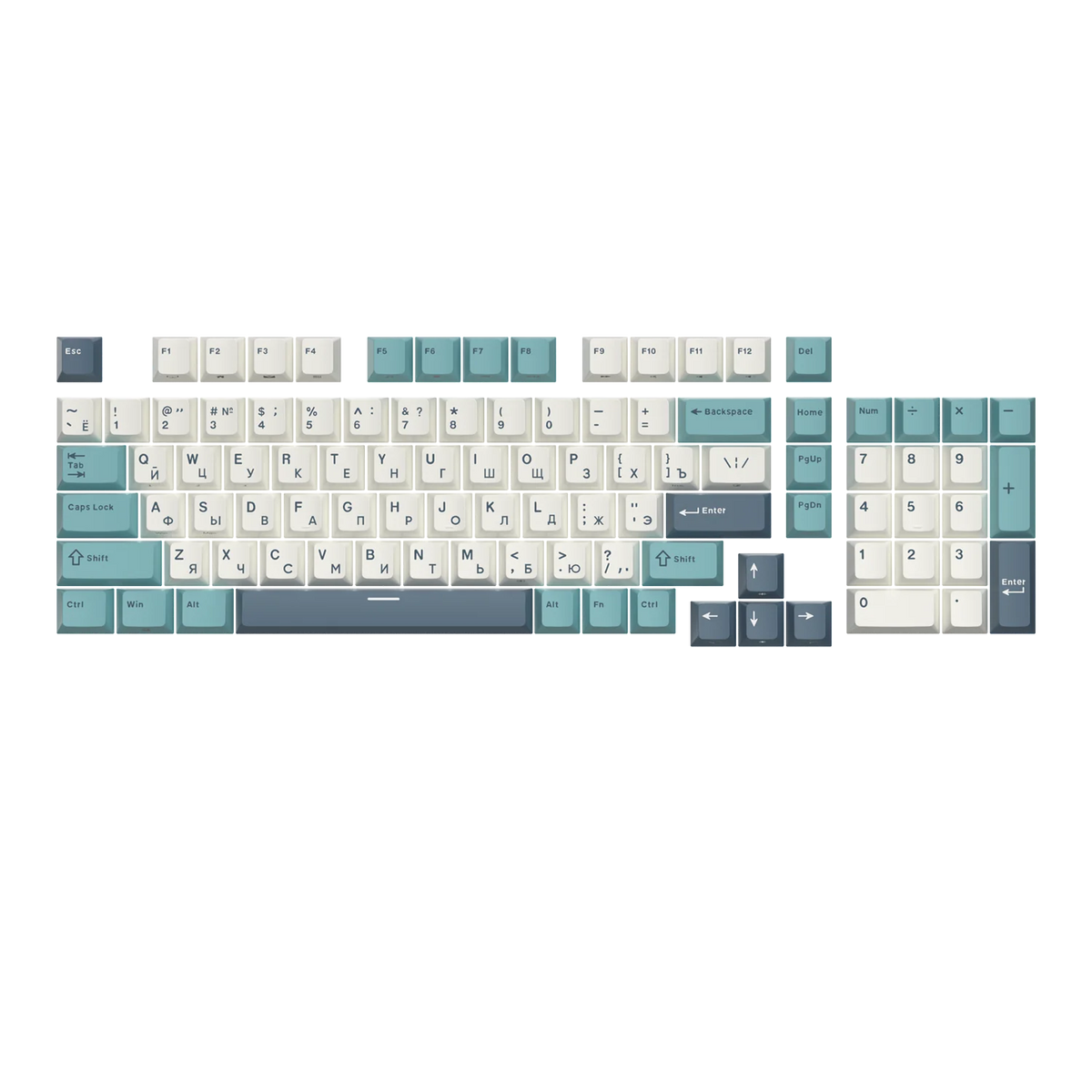 RK Royal Kludge PBT Colorblock Keycaps 98 Keys EN/RU