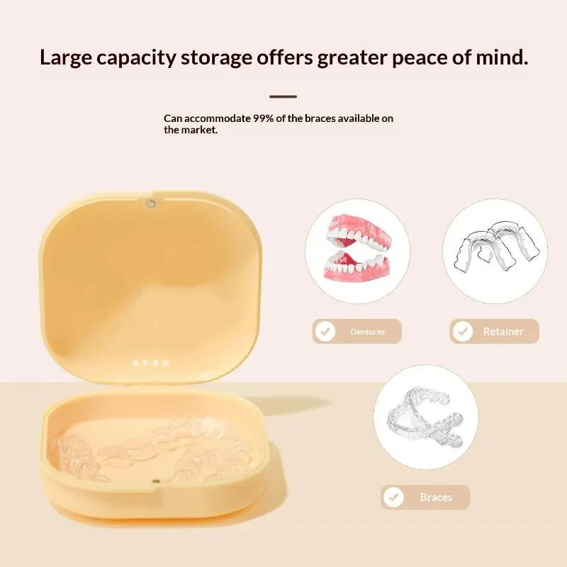Denture Retainer Case with Vent Holes – Portable Dental Box