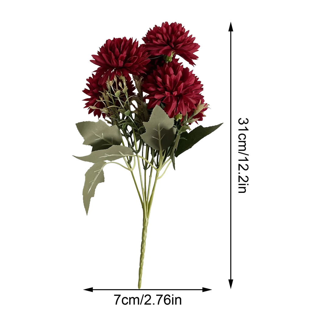 6-Pack Artificial Chrysanthemum Pompon Stems – Fall Harvest Decor