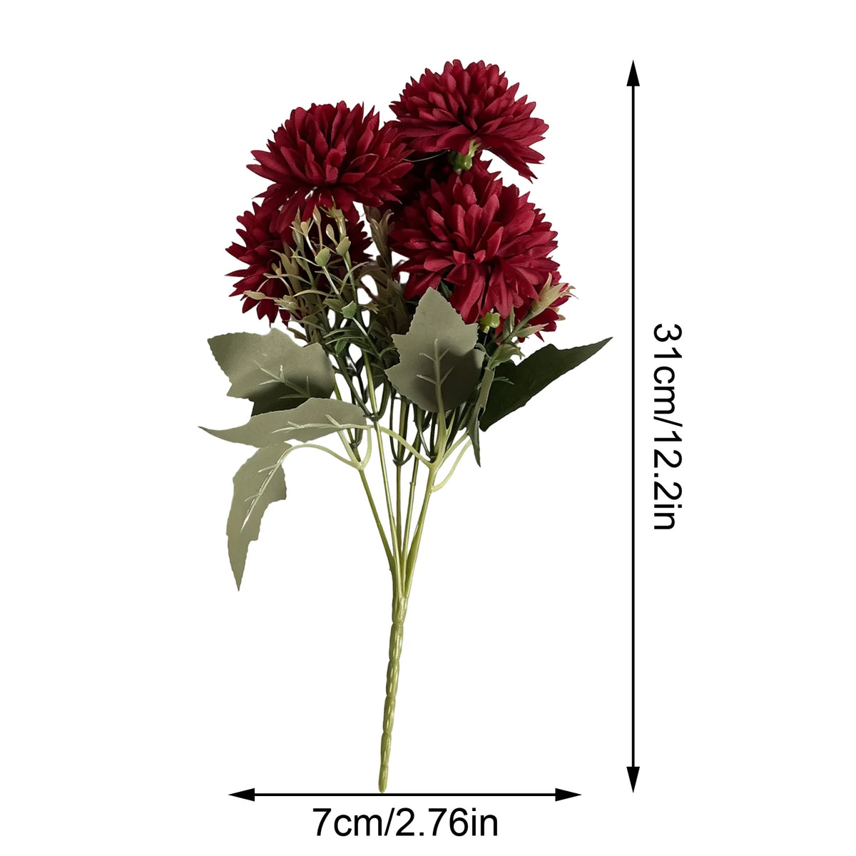 6-Pack Artificial Chrysanthemum Pompon Stems – Fall Harvest Decor
