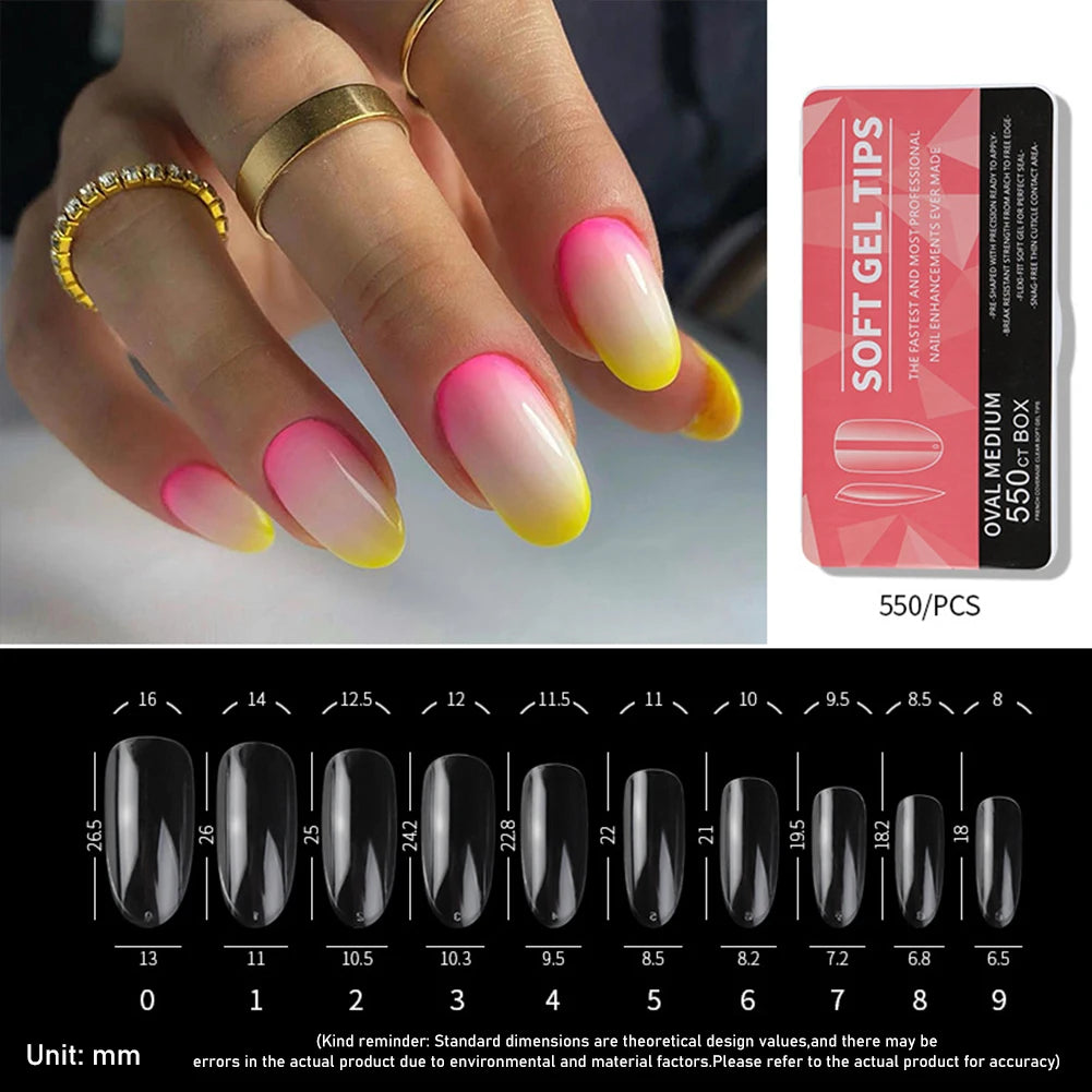 Yoxier Ultra Thin Soft Gel Full Cover Matte Press On Nails 440/550pc