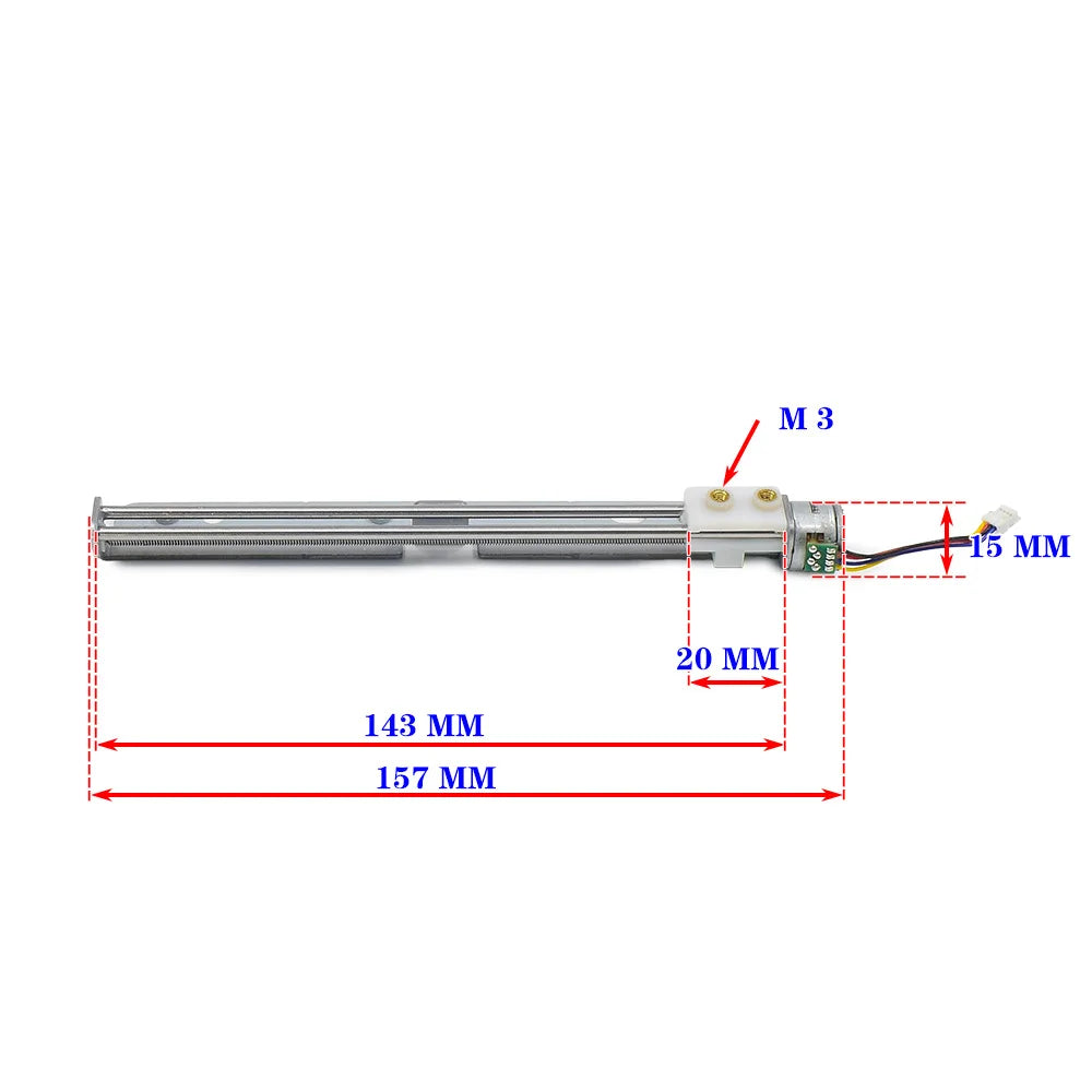 15mm Linear Screw Stepper Motor 123mm Stroke for 3D Printer DIY