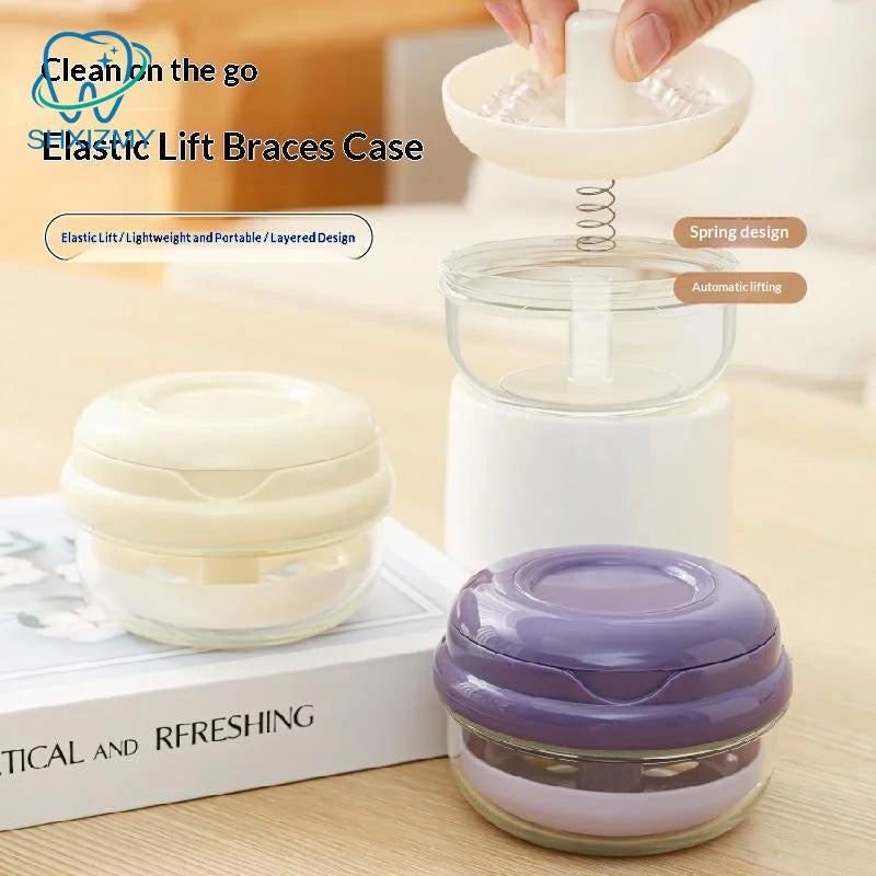 Spring Lift Retainer & Denture Case – Leakproof Travel Box