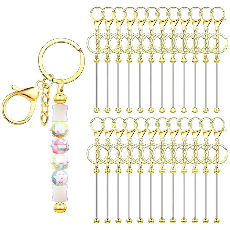 Beadable Keychain Making Kit 24 PCS – DIY Jewelry Craft Set