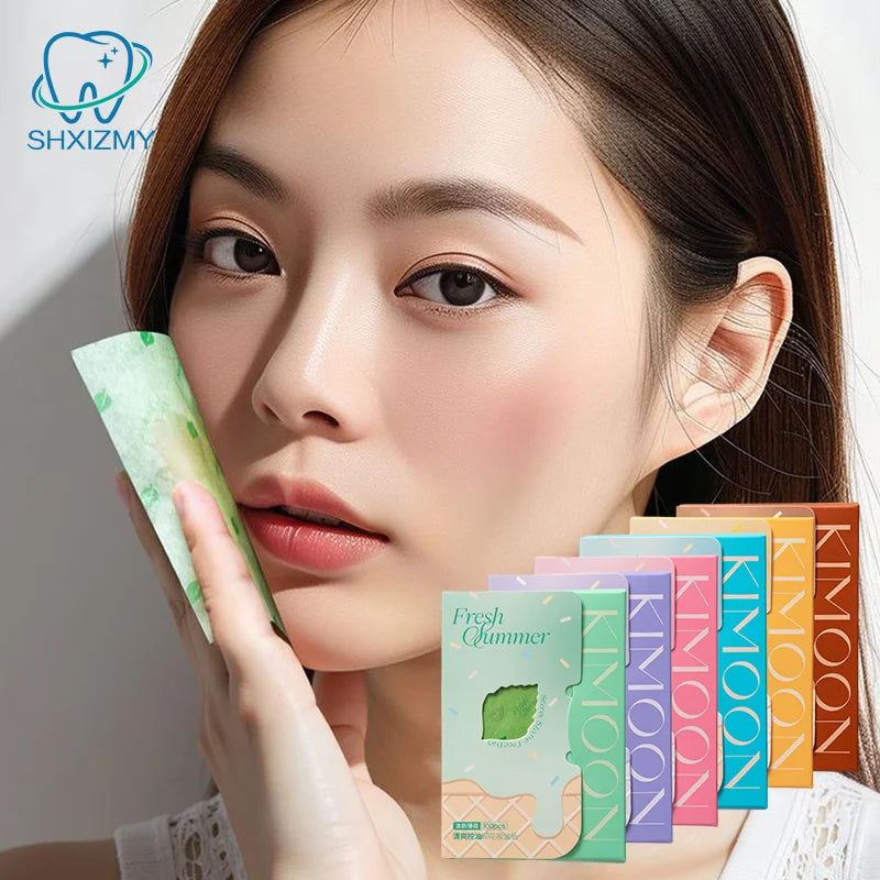 100 Sheets Face Oil Blotting Paper – Portable Matte Wipes