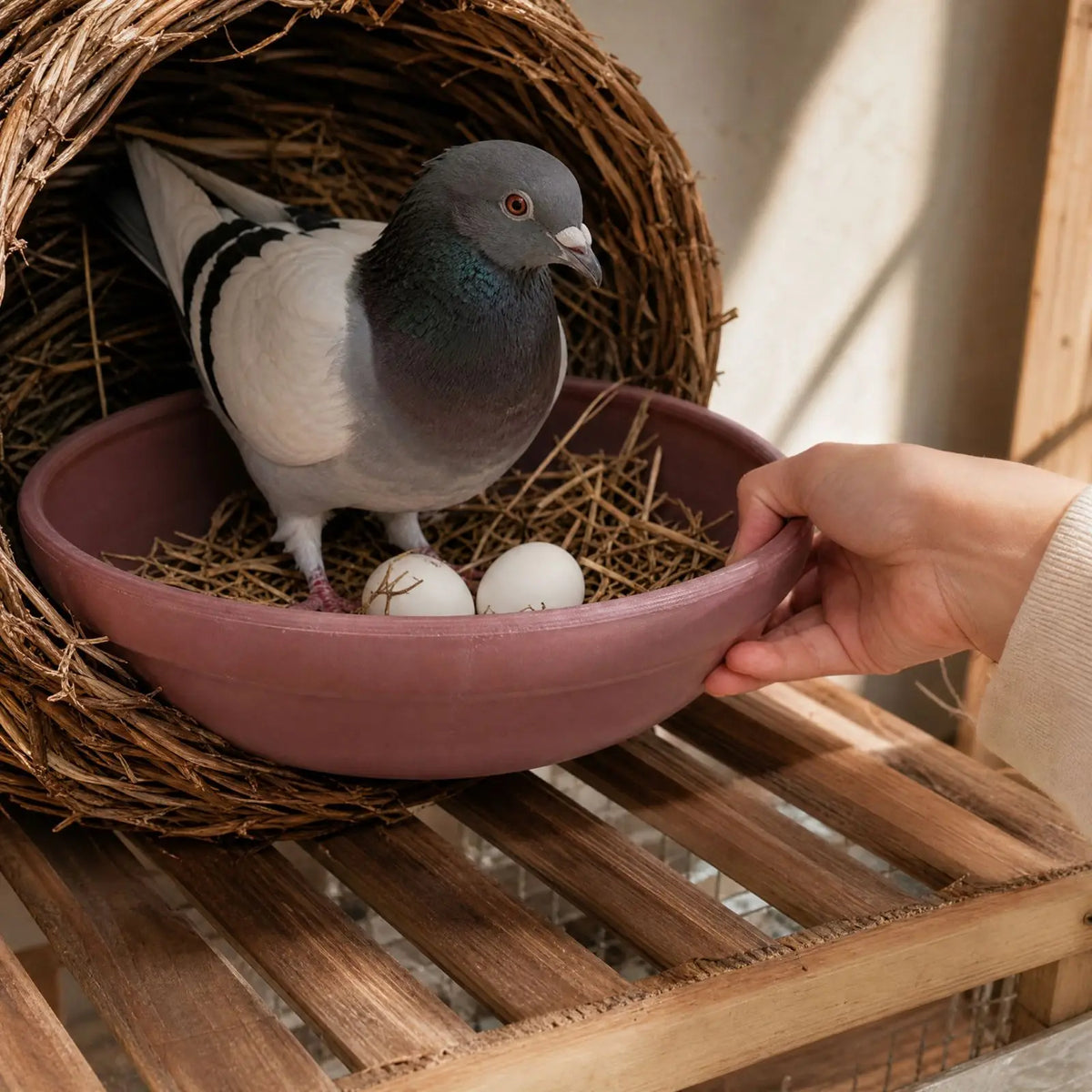 Round Plastic Pigeon Nest Bowl with Ventilation Holes | Bird Breeding