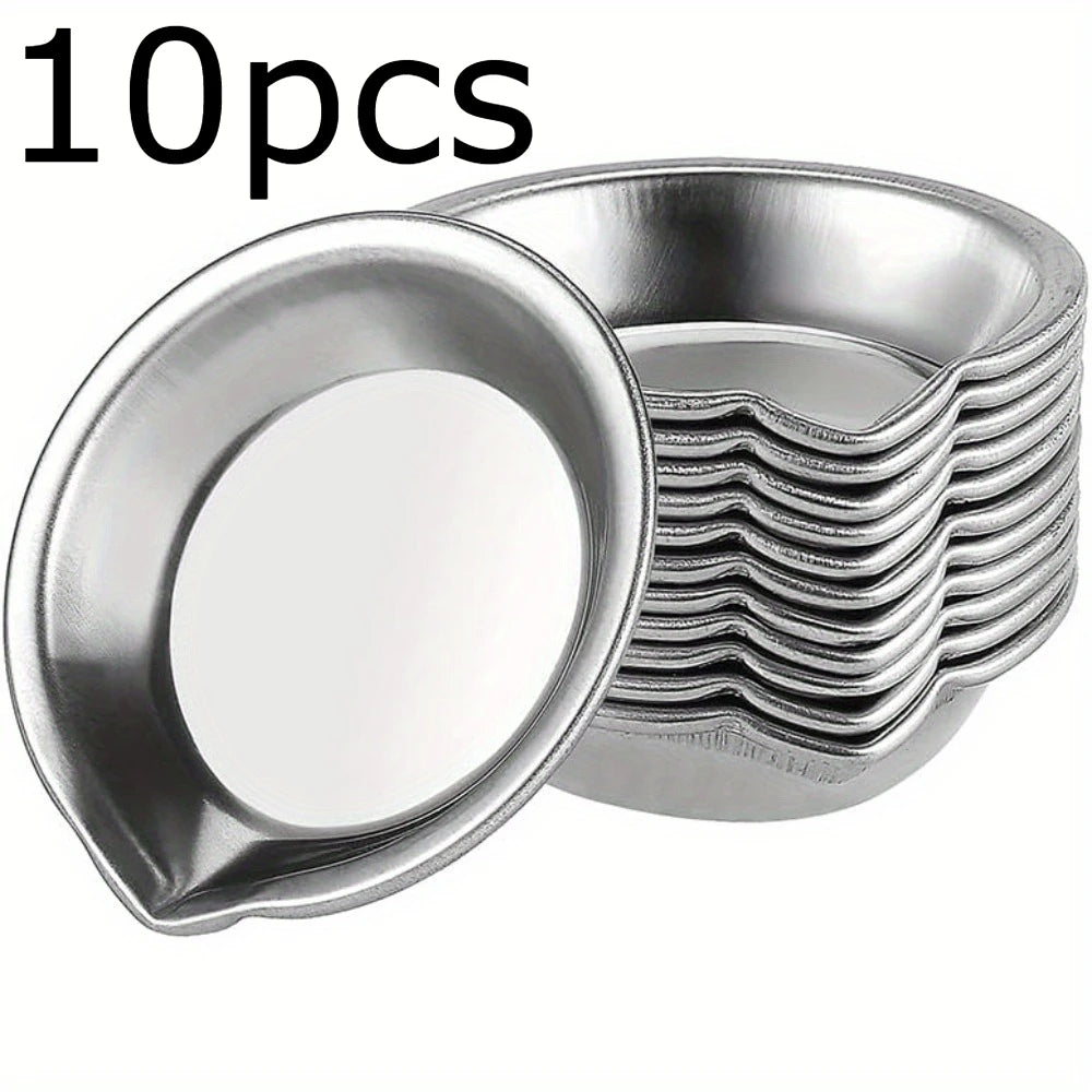 Stainless Steel Round Paint Palette Set | Metal Mixing Trays
