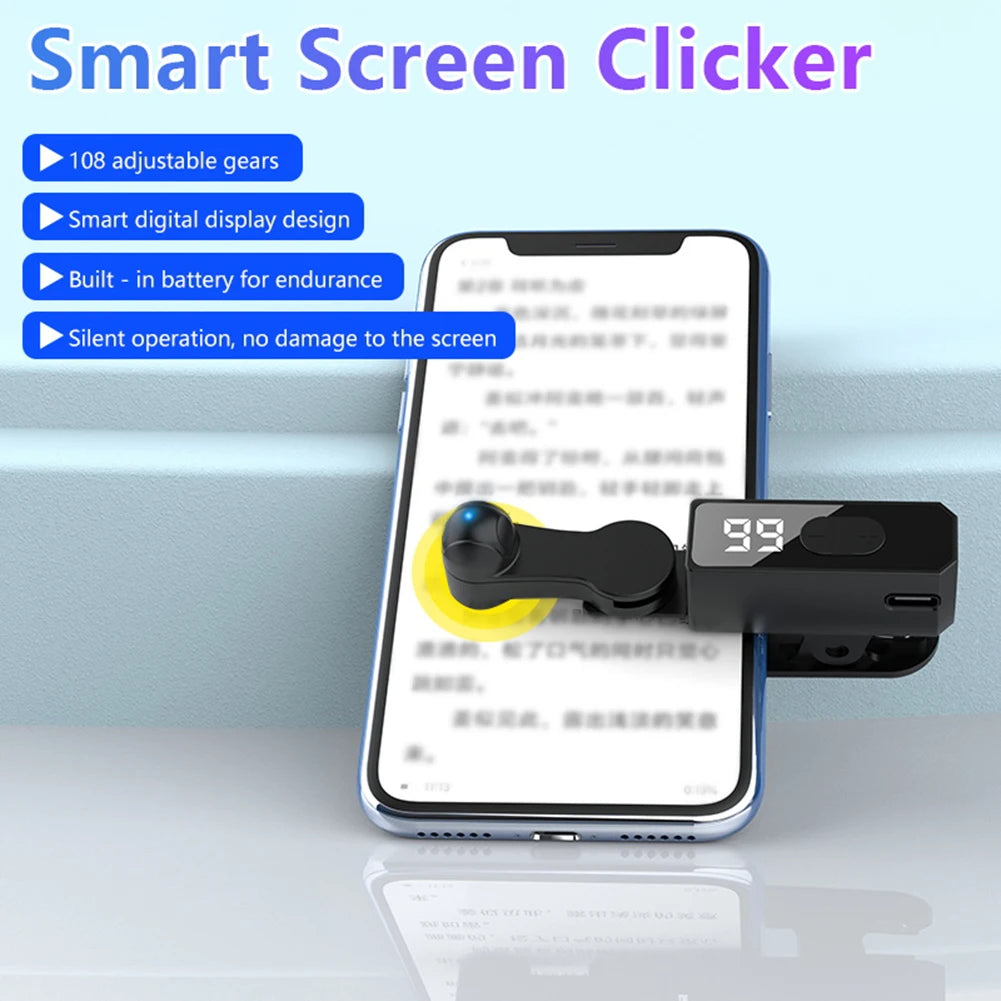 Automatic Phone Screen Clicker – 108 Speeds, LED, Wireless