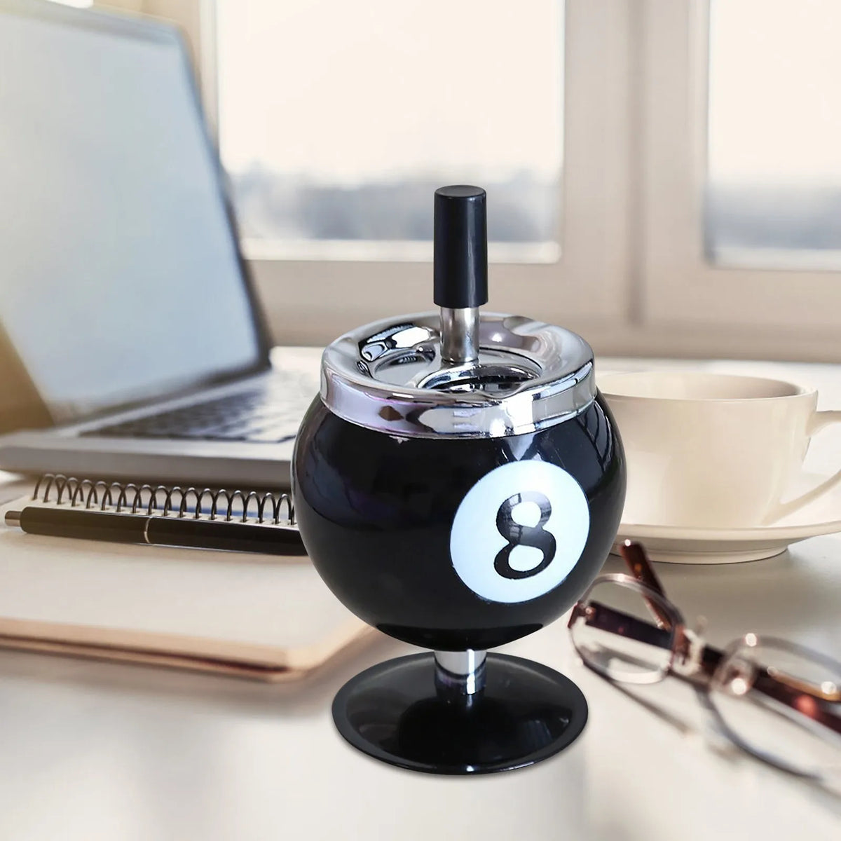 VIBE Billiard Ashtray with Lid – Windproof Metal Cigar Ashtray