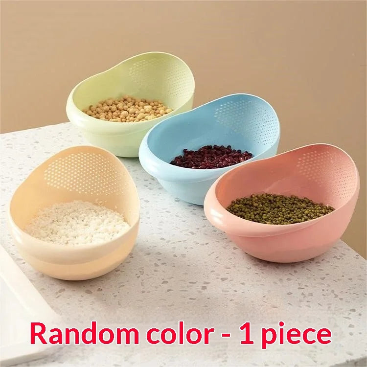 Rice Washer Colander Bowl – Plastic Drain Basket Strainer