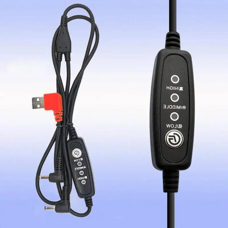 USB Fan Jacket Power Cable – 3-Speed, Powers 4 DC Fans