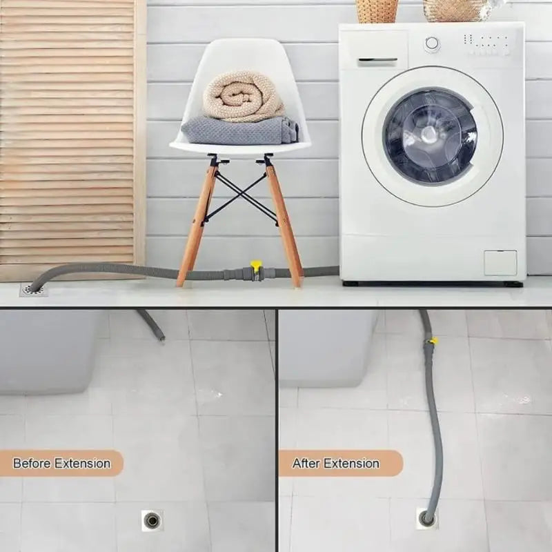 Washing Machine Drain Hose 1M–2M with Clamps – Cuttable